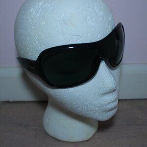 Sarah Jessica Parker HU4006 Oversized Wrap Black Acetate Sunglasses